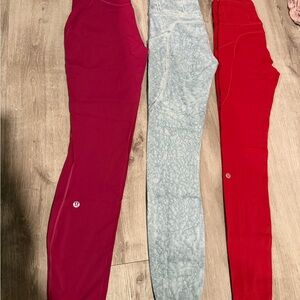 lululemon fast and free bundle of 3 leggings